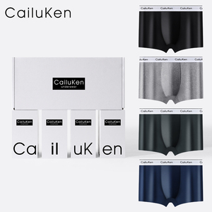 CailuKen男士内裤男平角裤四角大码纯棉透气青年运动短裤头礼盒装