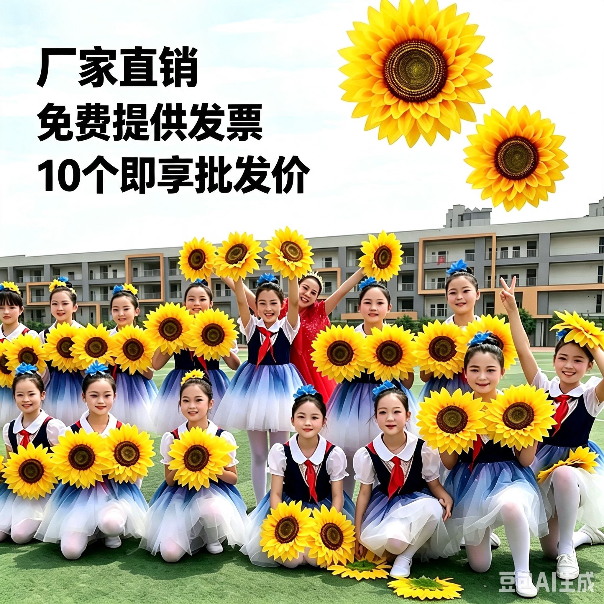 向日葵道具手拿花小学运动会入场演出儿童表演太阳花幼儿园舞蹈花