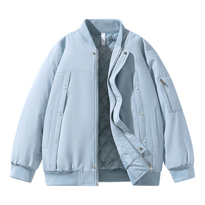 2025冬季男士棉衣户外夹棉飞行夹克加厚棒球领外套GS8206-P90,眼镜夏季穿搭图片
