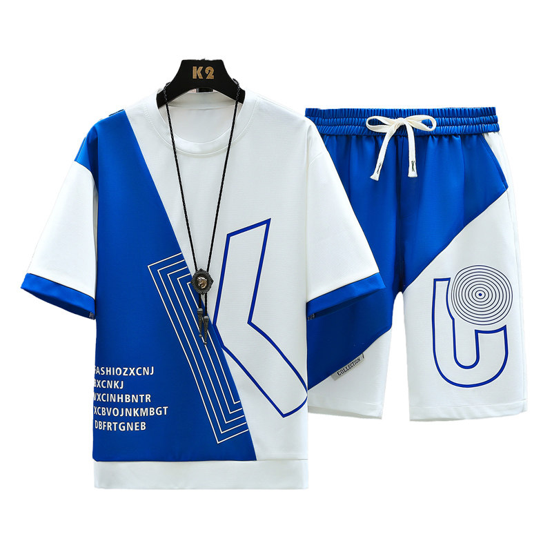 青少年学生男士夏季新款休闲时尚百搭宽松短袖短裤套装TZ2309-P60,男装休闲套装,星座1206（原A206）