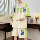 新款夏季透气青少年华夫格男士韩版时尚百搭透气套装YCGW889-P50，男装休闲套装，星座1206（原A206）