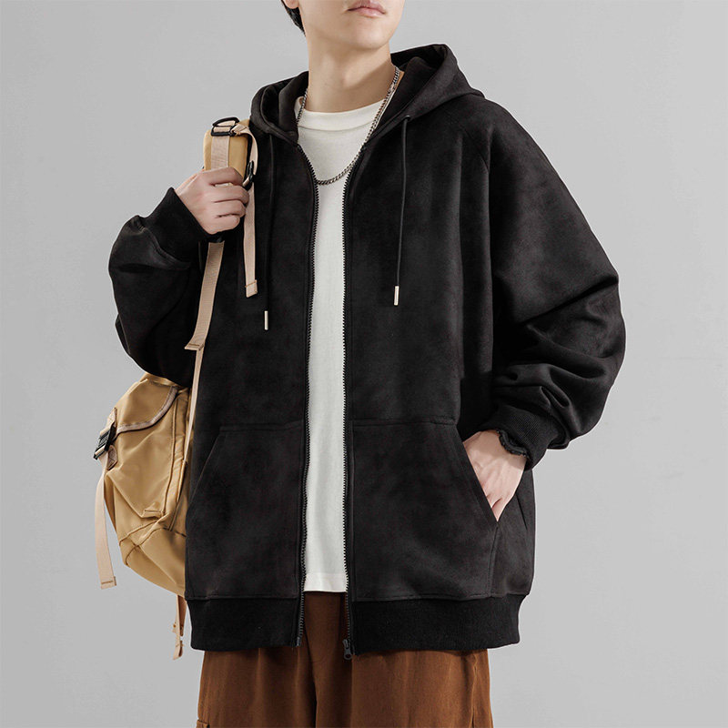 麂皮绒开衫男女春秋新款美式潮牌休闲宽松卫衣外套HH8915-P50,女装短外套,星座1206（原A206）