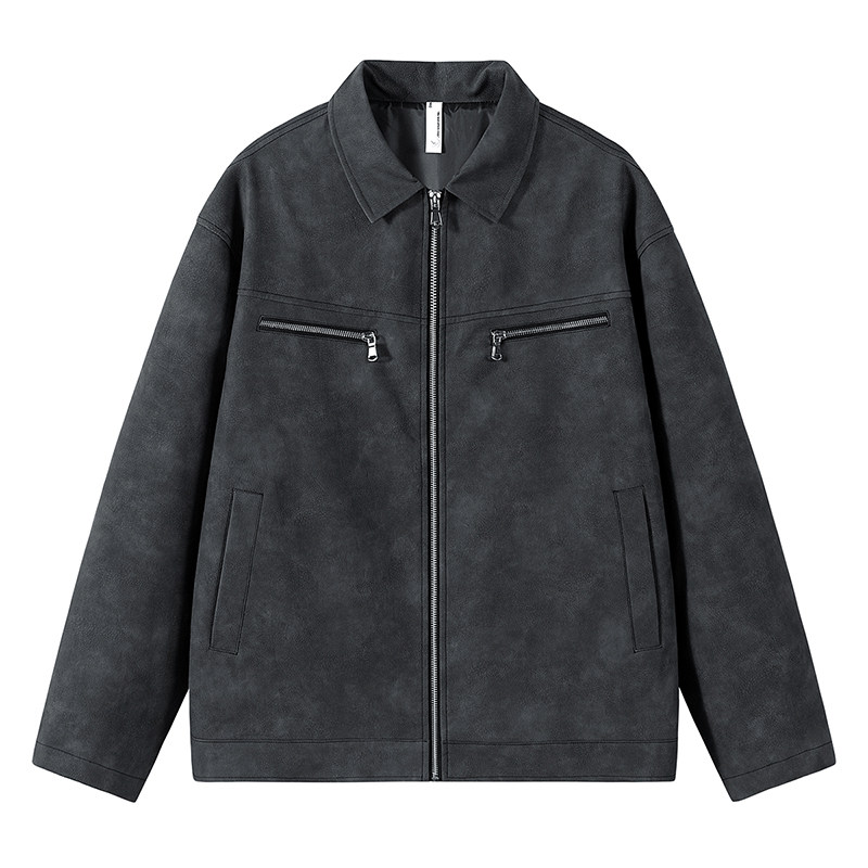 2025秋季新款宽松男机车服外套潮流时尚皮衣户外防水GS6521-P85，男装皮衣，星座1206（原A206）