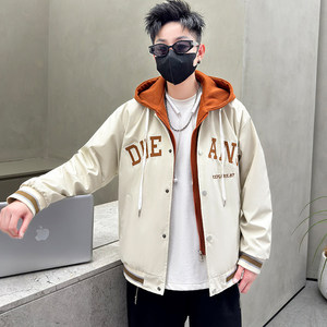 潮牌夹克男春季新款美式宽松中学生连帽拉链开衫外套HGC1905-P75图片