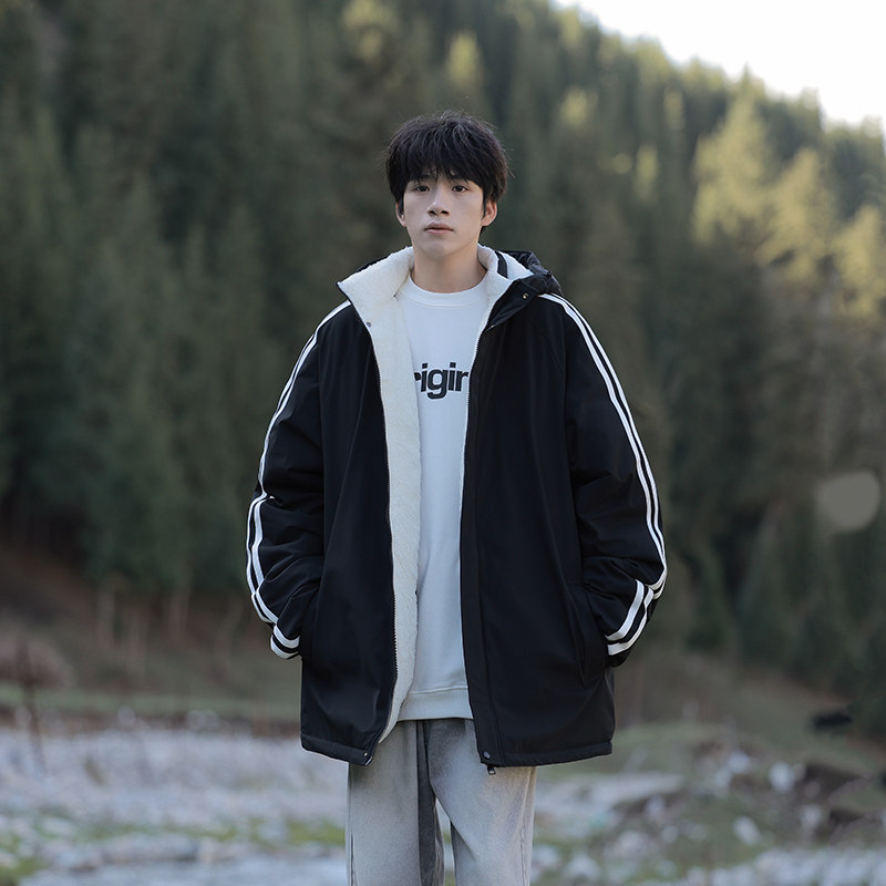 2024冬季青少年连帽棉服潮牌刺绣加绒加厚棉衣外套HL5308-P85,男装棉衣,星座1206（原A206）