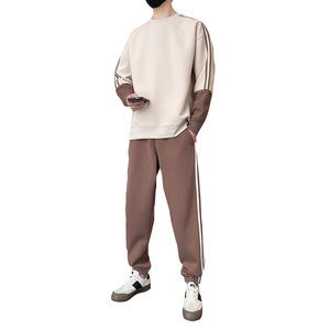 卫衣套装男士春秋圆领运动服秋季一套搭配帅气休闲外套潮P60图片