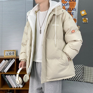 2025冬新款港风棉衣男女情侣假两件宽松连帽加厚棉服WT08有标-P60图片