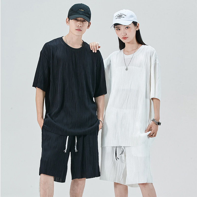 2023夏季新款潮流个性印花装饰美观休闲时尚短袖套装DQC9009-P47,男装休闲套装,星座1206（原A206）