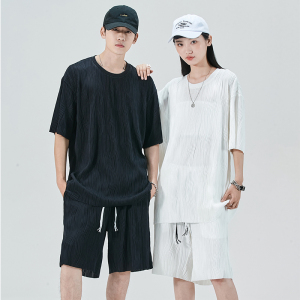 2023夏季新款潮流个性印花装饰美观休闲时尚短袖套装DQC9009-P47,服装搭配审美观图片
