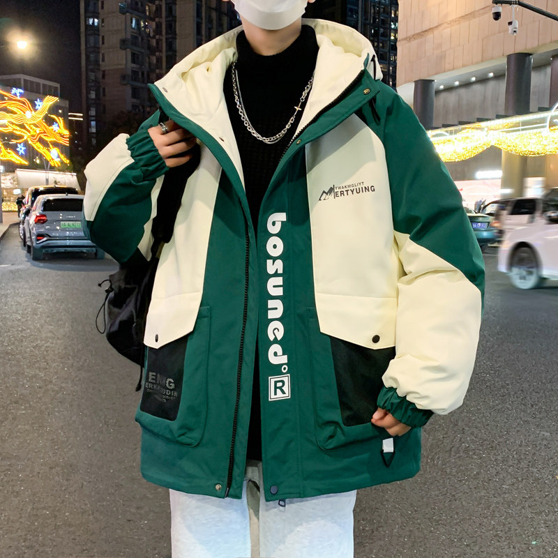【】冬款男新款宽松潮流棉服学生加厚连帽外套YCGW7717-P115,男装棉衣,星座1206（原A206）