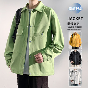 春秋季韩版潮流大码M-8XL男装夹克休闲百搭工装外套 YY2516-P70图片