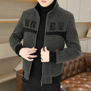 2025秋冬金貂绒翻领毛呢外套青年夹加棉加厚夹克棉服 HF8821-P140图片
