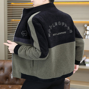 2025秋冬金貂绒翻领毛呢外套青年夹加棉加厚夹克棉服HF8830-P140