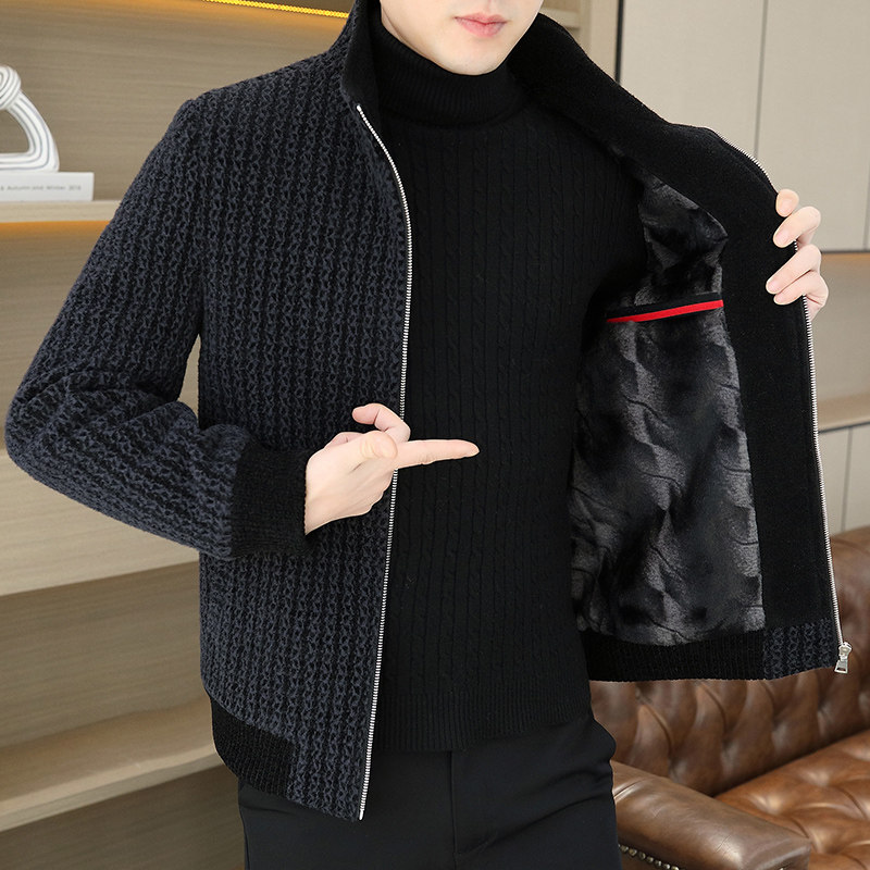 2025秋冬金貂绒翻领毛呢外套青年夹加棉加厚夹克棉服HF8825-P140,男装夹克,星座1206（原A206）
