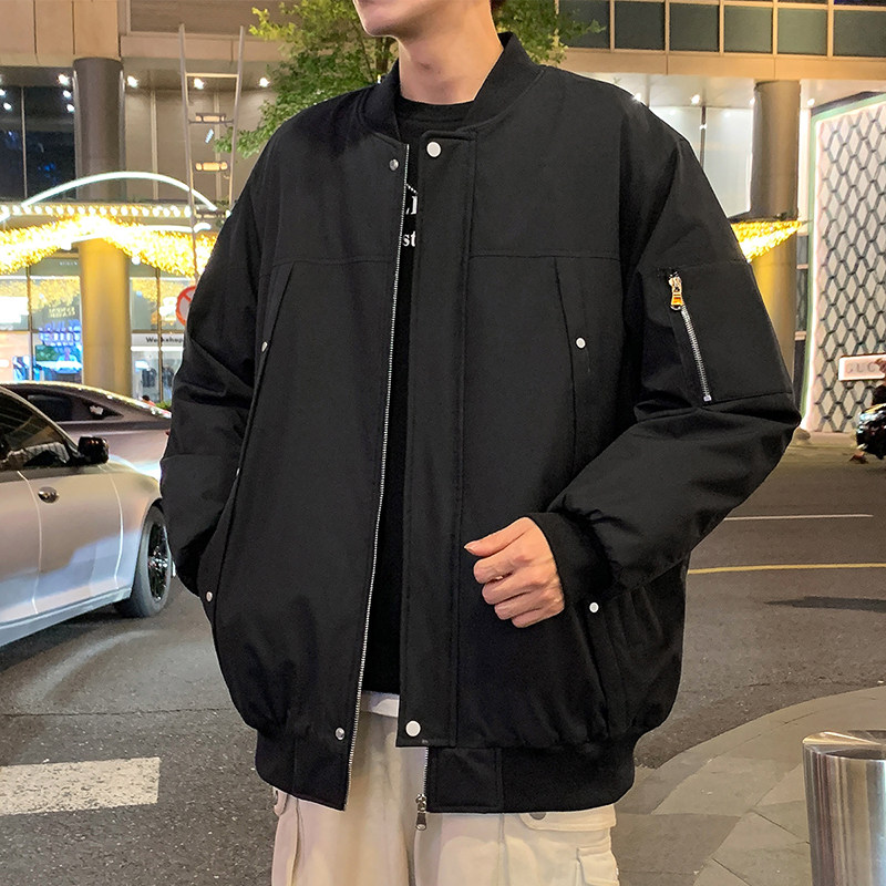 2025冬季男士棉衣户外夹棉飞行夹克加厚棒球领外套GS8206-P90,男装夹克,星座1206（原A206）