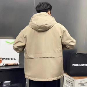 春季新款男工装拉链连帽上衣百搭冲锋衣夹克宽松外套男HGC77-P110图片