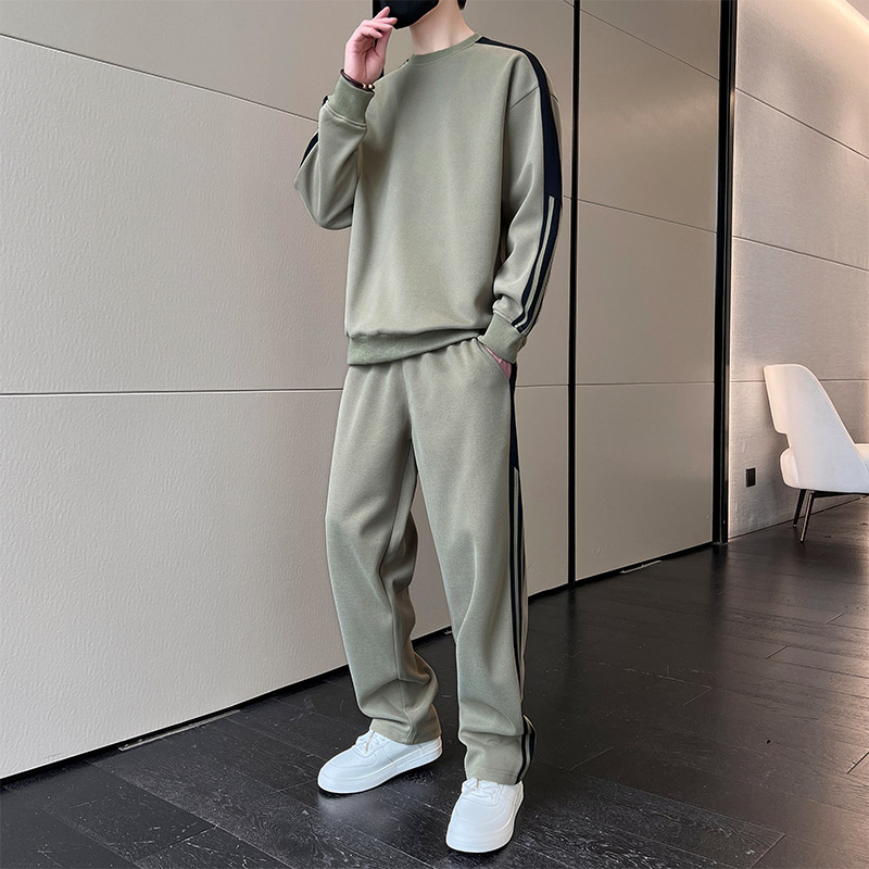 新款潮牌运动服套装男士春秋季卫衣卫裤美式男装搭配一套帅气P60,男装休闲裤,星座1206（原A206）