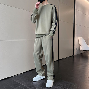 新款潮牌运动服套装男士春秋季卫衣卫裤美式男装搭配一套帅气P60图片