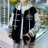 2024春秋新款休闲连帽夹克男宽松青少年外套JM33005-70，男装夹克，星座1206（原A206）