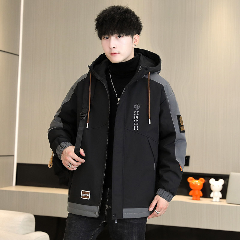 2023新款男士冬季兔毛加绒加厚夹克外套青少年棉衣男JK8802-P83图片