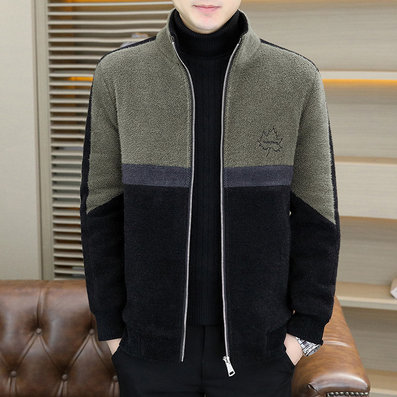 2025秋冬金貂绒翻领毛呢外套青年夹加棉加厚夹克棉服HF8830-P140,男装夹克,星座1206（原A206）