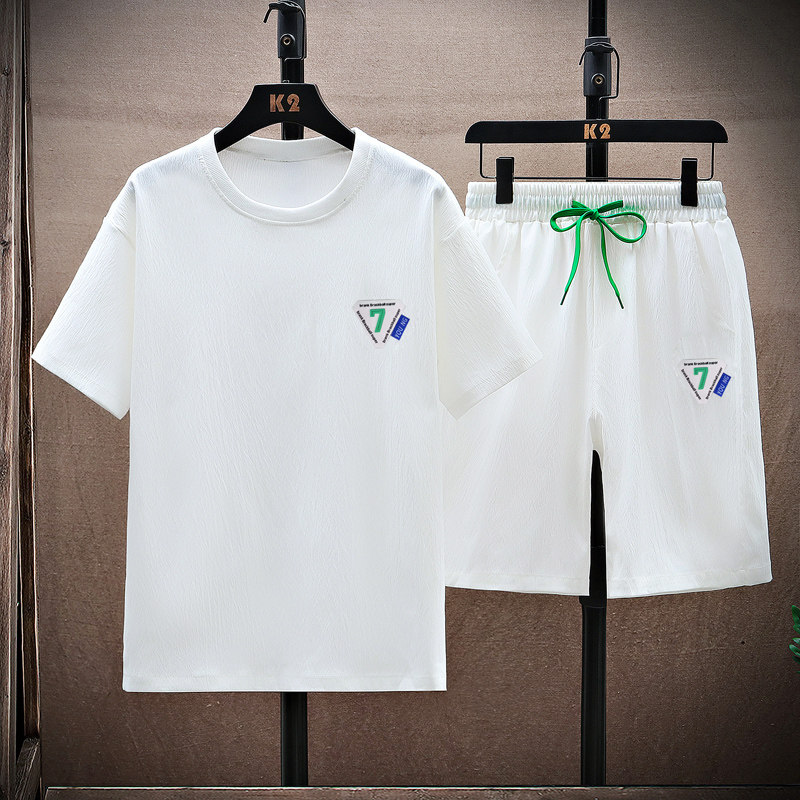 夏季新款圆领两件套男短袖套装T恤男装运动套装青少年TZ3009-P45,男装休闲套装,星座1206（原A206）