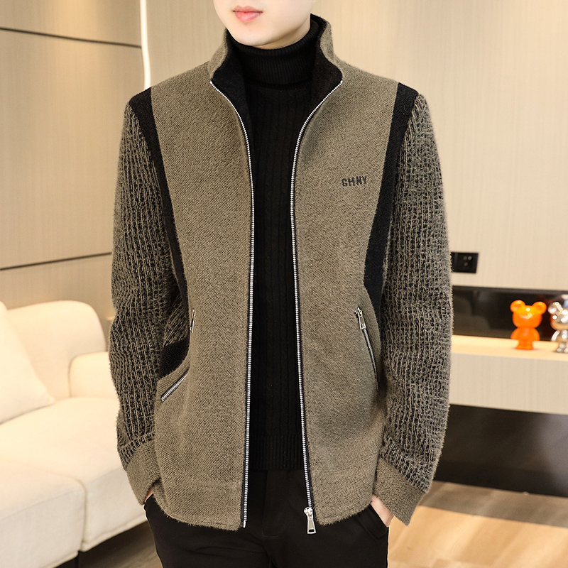 店主风2022水貂绒短款呢料夹克男士秋冬装男外套上衣SD01-P125，男装毛呢大衣，电商A206