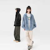 麂皮绒开衫男女春秋新款美式潮牌休闲宽松卫衣外套HH8915-P50，女装短外套，星座1206（原A206）