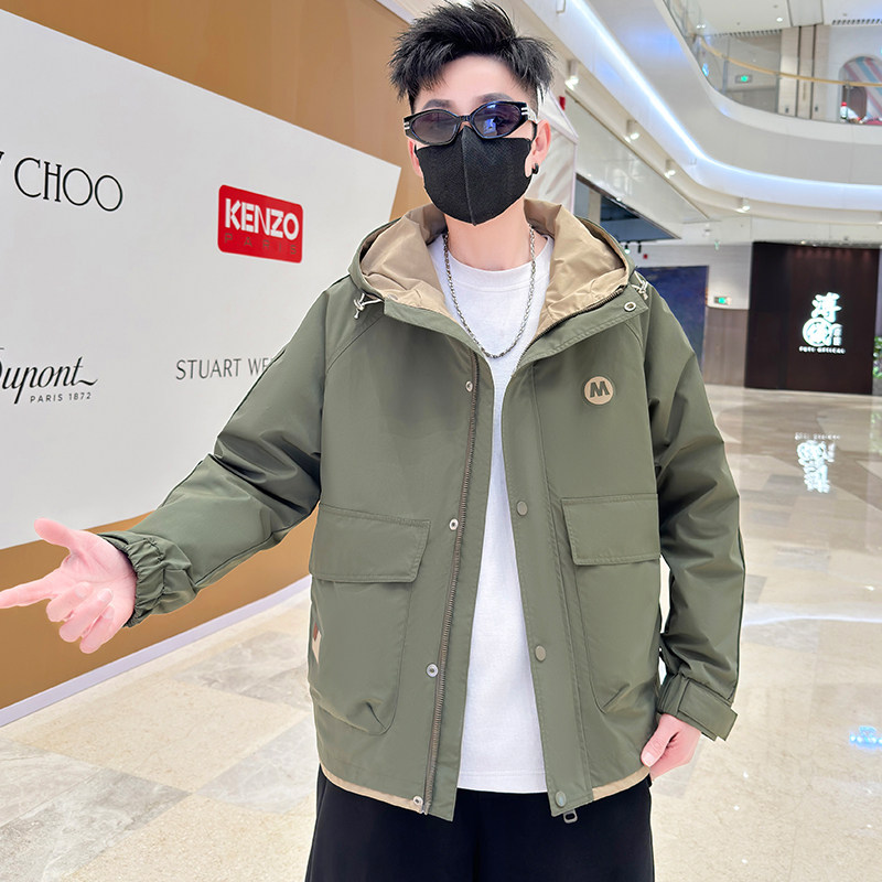 抖音直播2024新款春秋连帽外套开衫高品质夹克男HGC801-P100,男装夹克,星座1206（原A206）