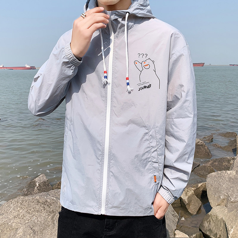 夏季防晒衣连帽纯色薄款外套夹克情侣个性拼接防晒服男F230-P30,男装夹克,星座1206（原A206）