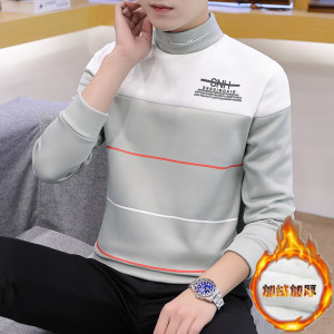 男士秋冬季半高领韩版潮流打底衫加绒卫衣男G14-P20图片