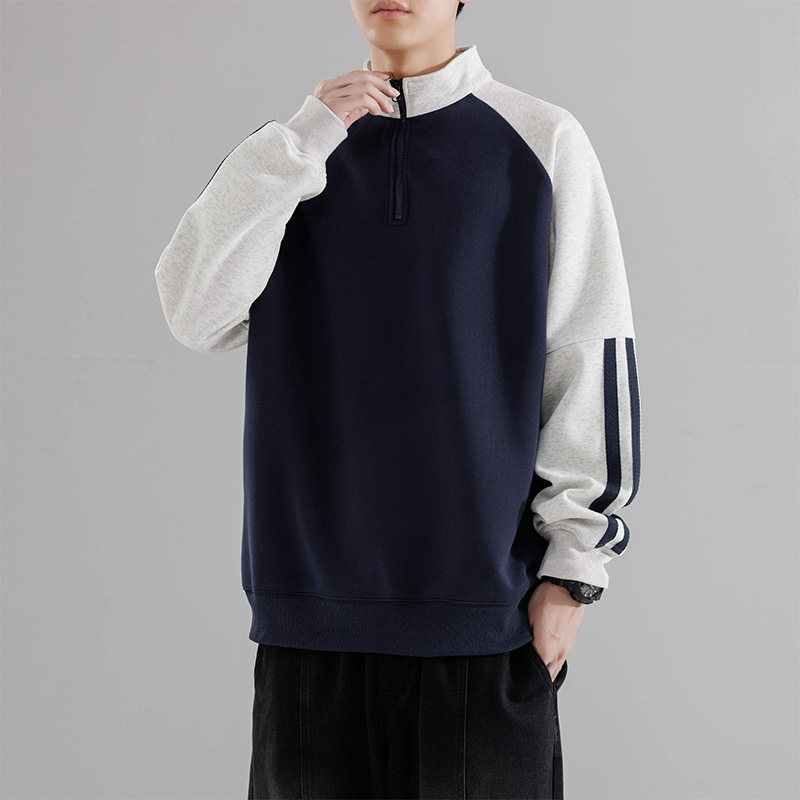 半拉链卫衣男2025新款立领polo衫春秋男款男士上衣HH8905-P40,男装卫衣,星座1206（原A206）