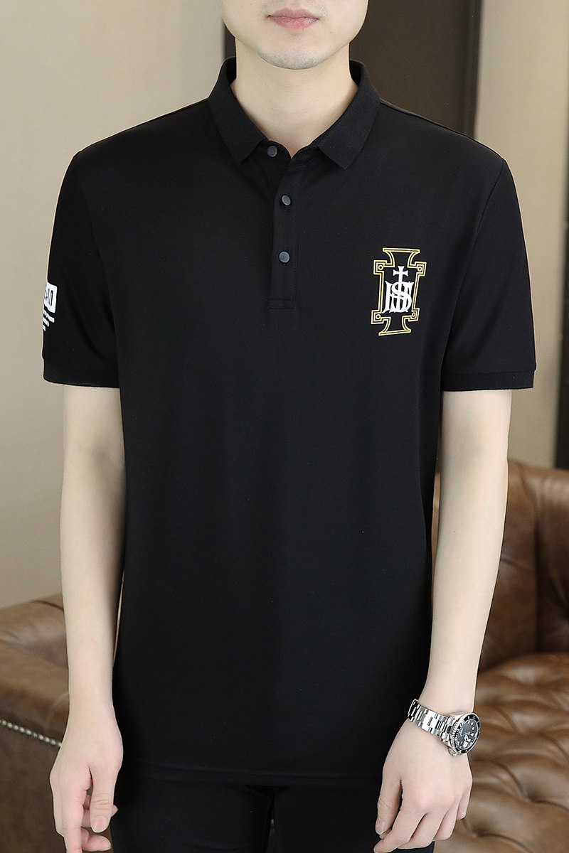 2023夏季新款翻领T恤印花潮流阔版体恤衫polo衫男PL0555-P50,男装Polo衫,星座1206（原A206）