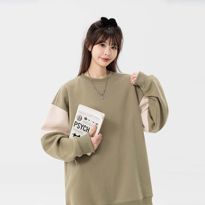 重磅纯色卫衣T恤男宽松春秋款卫衣圆领内搭打底衫男HH8895-P35图片