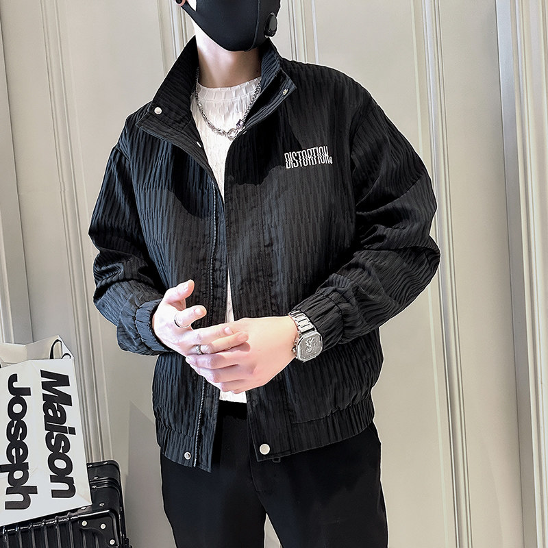 抖音直播外套男2024新款春秋立领开衫高品质夹克男HGC117-P100,男装夹克,星座1206（原A206）