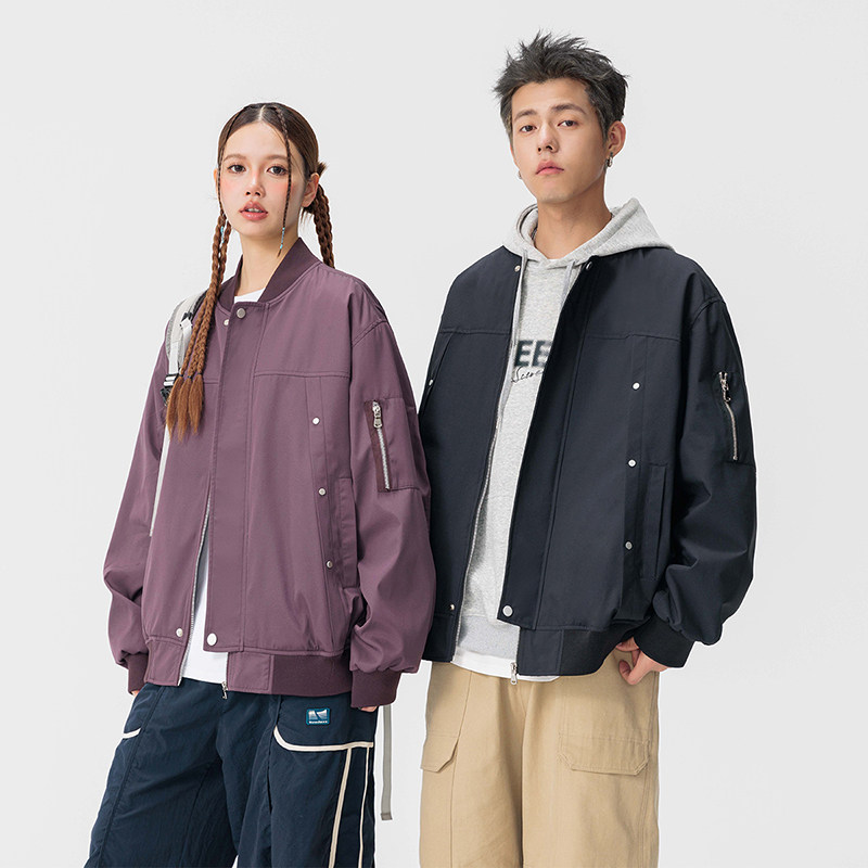 2025新款飞行夹克棒球服男美式宽松潮牌韩版二开公版GS6586-P75,男装夹克,星座1206（原A206）