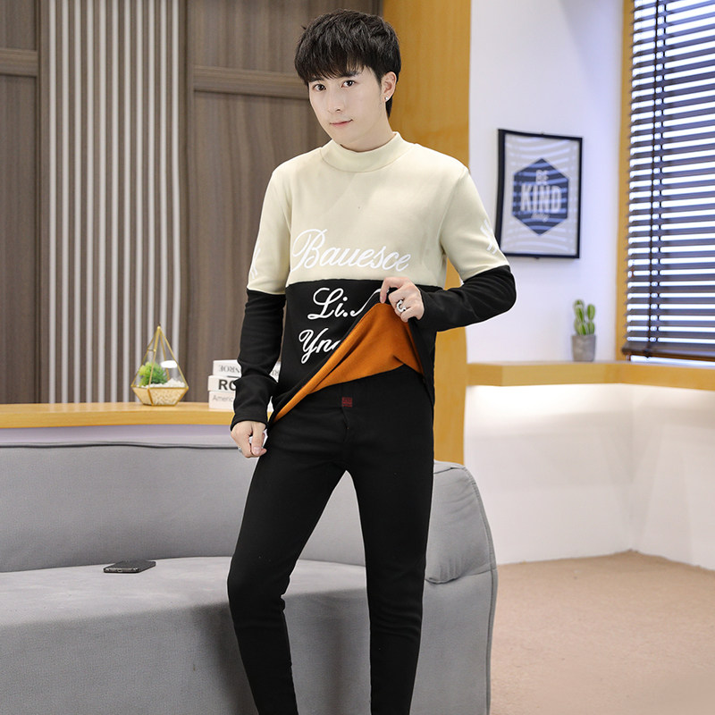 加绒加厚冬季保暖内衣男套装青年秋衣秋裤男装TZ1006-P30,男装休闲套装,星座1206（原A206）
