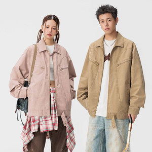 秋冬新款夹克全棉水洗重磅青少年外套日系棒球服上衣GS6392-P105图片