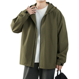 春秋款工装连帽夹克潮流拼色宽松百搭户外冲锋衣外套HS8305-P75，男装夹克，星座1206（原A206）