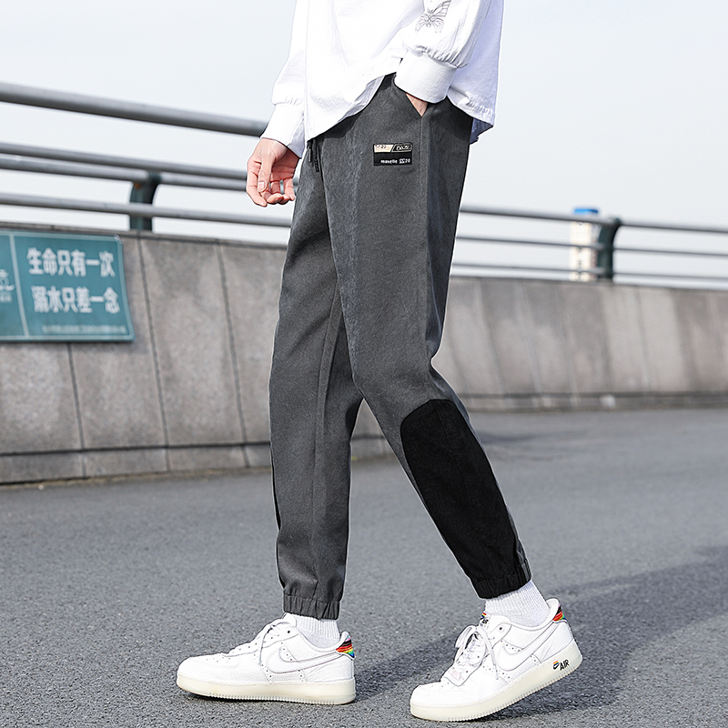 Cropped casual pants men's spring and summer pants men's Korean fashion men's legged Harem Pants