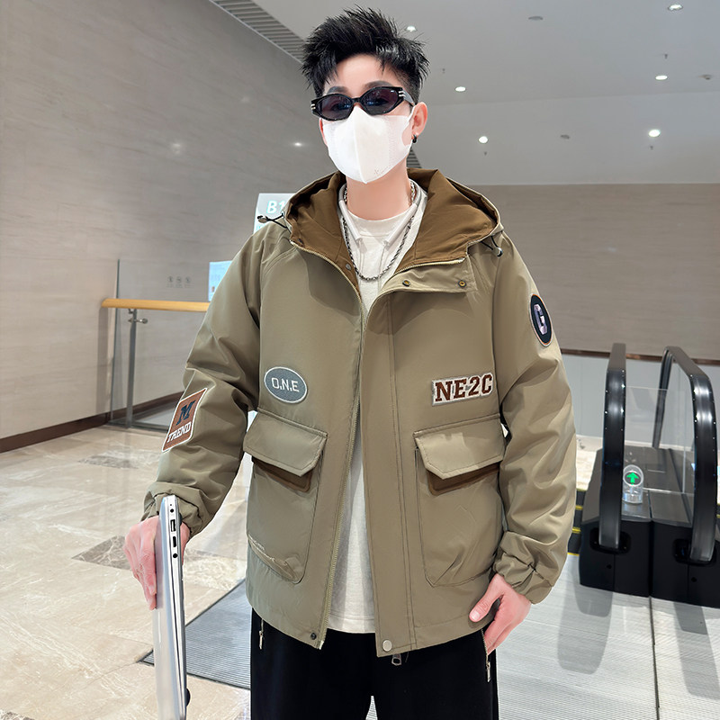 新款主推春季男士潮流韩版双色连帽夹克男外套HGC1912-P75,男装夹克,星座1206（原A206）