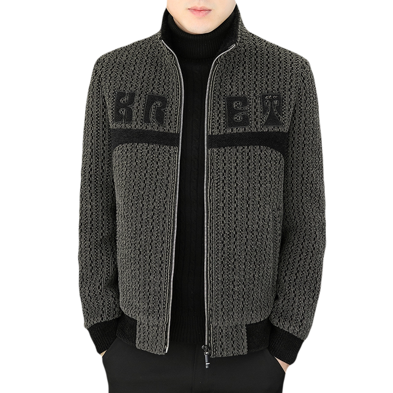 2025秋冬金貂绒翻领毛呢外套青年夹加棉加厚夹克棉服HF8821-P140,男装夹克,星座1206（原A206）
