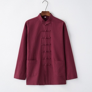 风男装盘扣太极唐装休闲禅修茶服中青年打底上衣DFCS880-P55图片