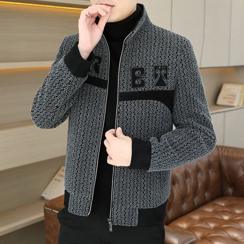 2025秋冬金貂绒翻领毛呢外套青年夹加棉加厚夹克棉服HF8821-P140,男装夹克,星座1206（原A206）