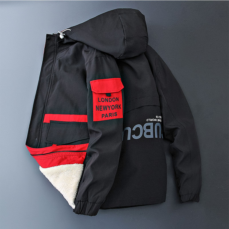 Winter Plush jacket men's winter cotton padded jacket jacket overalls work coat autumn wear