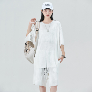 2023夏季新款潮流个性印花装饰美观休闲时尚短袖套装DQC9009-P47,服装搭配审美观图片