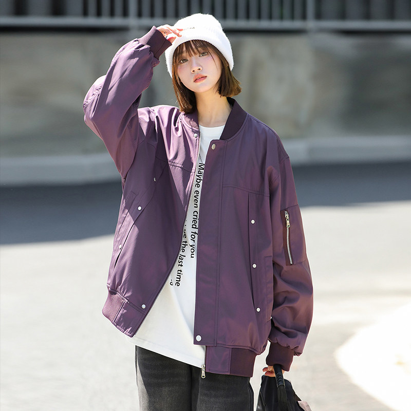 2025新款飞行夹克棒球服男美式宽松潮牌韩版二开公版GS6586-P75图片