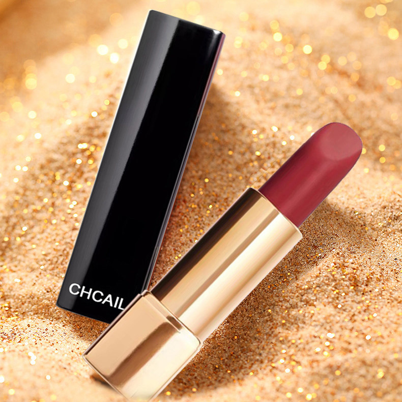 黑管口红山茶花复古 不沾保湿持久口红滋润复古款