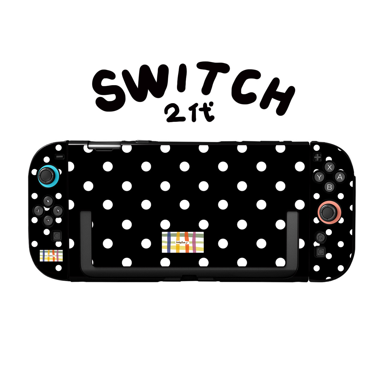 和风猫饭新款任天堂switch2代保护套黑白波点原创NS2硬收纳包透