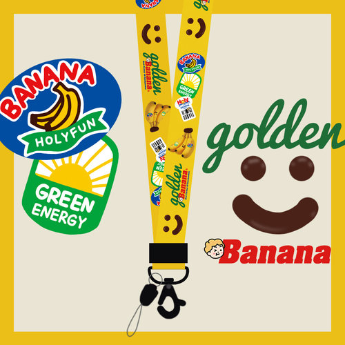 香蕉黄色可爱手机挂脖挂绳胸牌钥匙扣拆卸长短挂绳挂件饰可爱挂件